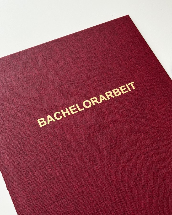 Hardcover mit Druck rot / gold